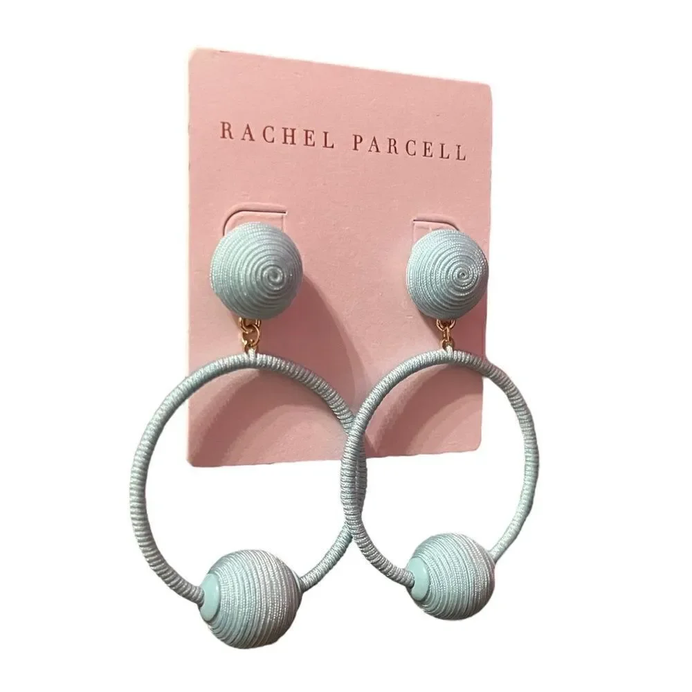 💎2/$30💎 Rachel Parcell Threaded Blue Hoop Dangle Statement Earrings